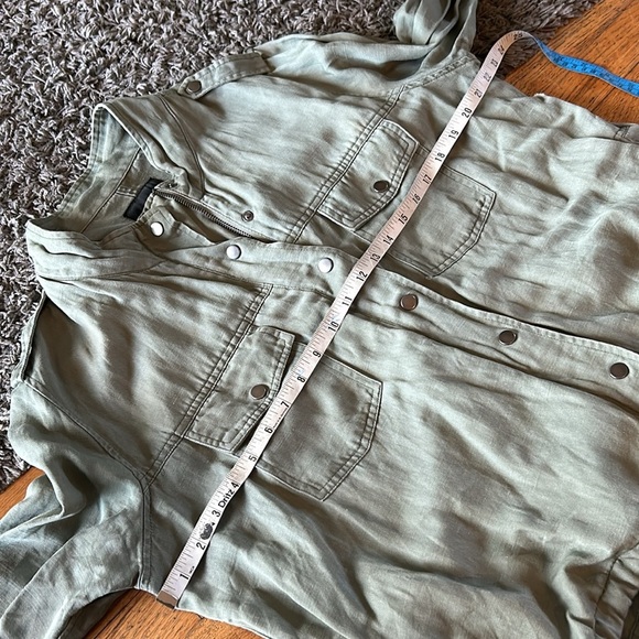 Rails Jacket Collins Olive Green Full Zip Snap Military Utility Linen Blend - Picture 12 of 15